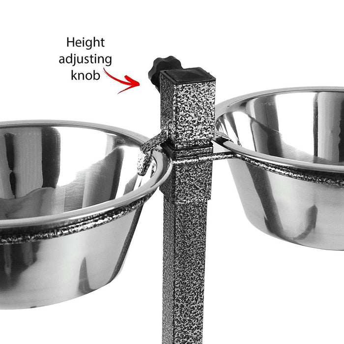 Cozytrix Dog Feeder - Adjustable Height - 2 Stainless Steel Bowls